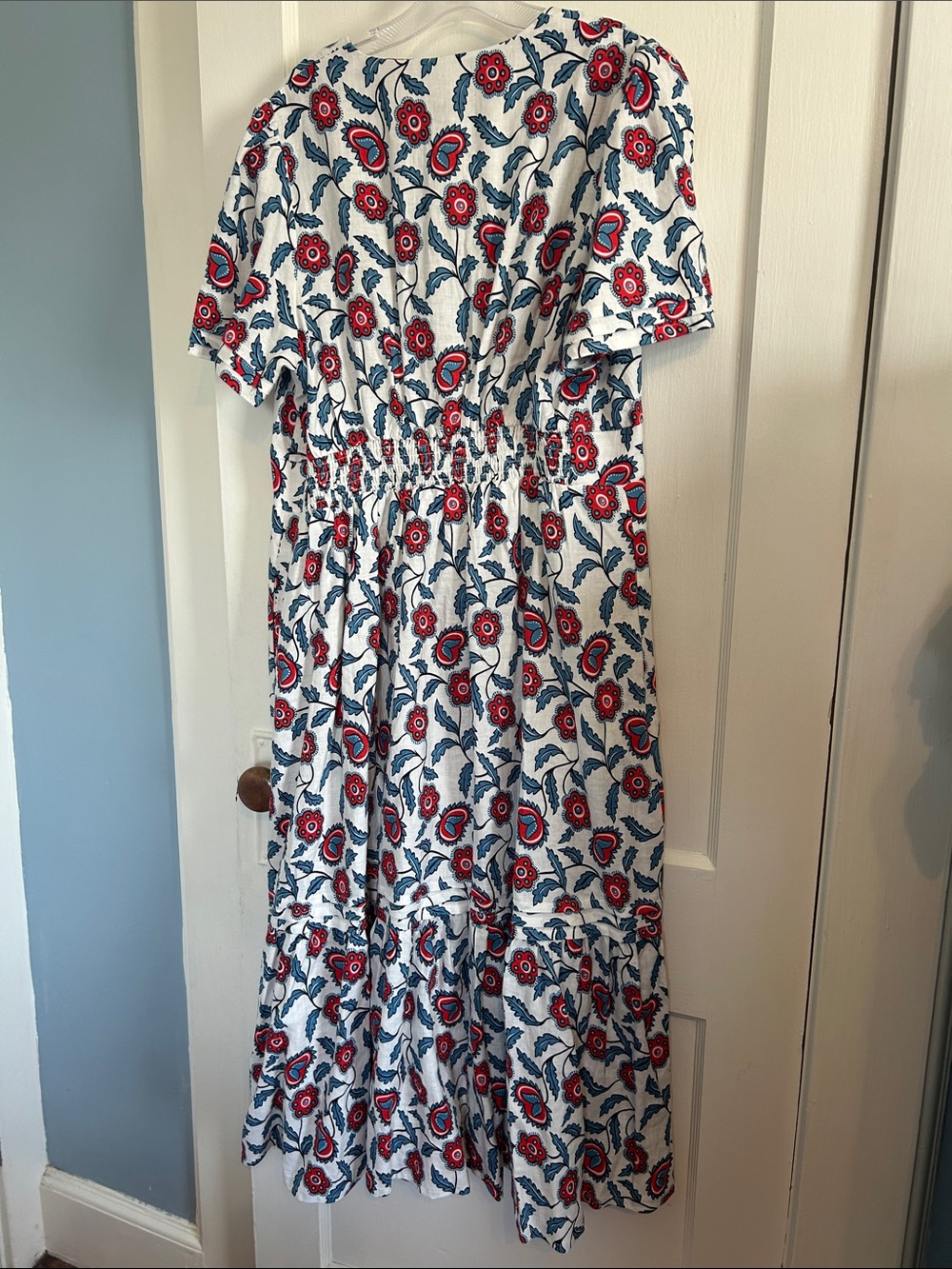NWT Boden Eve 100% Linen Midi Dress With Short Sleeves Size 14 - Picture 10 of 13
